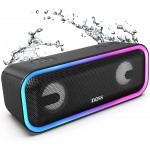 Bluetooth Speaker, DOSS SoundBox Pro+ Wireless Bluetooth Speaker with 24W Impressive Sound, Booming Bass, IPX5 Waterproof, 15Hrs Playtime, Wireless Stereo Pairing, Mixed Colors Lights, 66 FT - Black