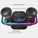 Bluetooth Speaker, DOSS SoundBox Pro+ Wireless Bluetooth Speaker with 24W Impressive Sound, Booming Bass, IPX5 Waterproof, 15Hrs Playtime, Wireless Stereo Pairing, Mixed Colors Lights, 66 FT - Black