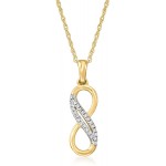 Ross-Simons Diamond-Accented Infinity Symbol Pendant Necklace in 14kt Yellow Gold