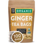 Organic Ginger Tea Bags | 100 Tea Bags | Eco-Conscious Tea Bags in Kraft Bag | Raw from India | by FGO