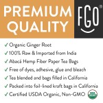 Organic Ginger Tea Bags | 100 Tea Bags | Eco-Conscious Tea Bags in Kraft Bag | Raw from India | by FGO