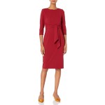 Adrianna Papell Women's Bow Sheath Dress with Three Quarter Sleeves