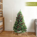 LIFEFAIR 4FT Prelit Christmas Tree, Decorated with 150 Clear Lights and Realistic 380 Thicken Tips