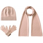 EURKEA Women’s 100% Pure Cashmere Scarf, Gloves, Beanie Hat Gift Box Set