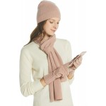 EURKEA Women’s 100% Pure Cashmere Scarf, Gloves, Beanie Hat Gift Box Set