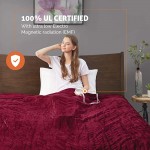 Degrees Of Comfort [Advanced] Dual Control Electric Blanket Queen Size W/ Auto Shut Off | Microplush Heating Blankets for Bed &amp; Living Room | Machine Washable | UL Certified - Red, 84x90