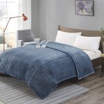 Degrees Of Comfort [Advanced] Dual Control Electric Blanket Queen Size W/ Auto Shut Off | Microplush Heating Blankets for Bed &amp; Living Room | Machine Washable | UL Certified - Blue, 84x90