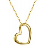 Solid 14k Gold Heart Necklace for Women, Fine Gold Love Jewelry for Wife/Mom/Girlfriend, Birthday Pesent for Her, 16+2 Inch