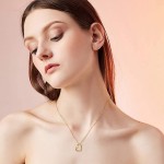 Solid 14k Gold Heart Necklace for Women, Fine Gold Love Jewelry for Wife/Mom/Girlfriend, Birthday Pesent for Her, 16+2 Inch