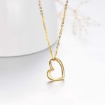 Solid 14k Gold Heart Necklace for Women, Fine Gold Love Jewelry for Wife/Mom/Girlfriend, Birthday Pesent for Her, 16+2 Inch