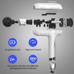 Massage Gun Muscle Neck Back Shoulder Massager- Handheld Deep Tissue Percussion Massager, Rechargeable Powerful Massager with 7 Massage Head Attachments & Portable Bag(White)