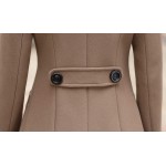 chouyatou Women Elegant Notched Collar Double Breasted Wool Blend Over Coat