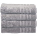 MOSOBAM 700 GSM Hotel Luxury Bamboo-Cotton, Bath Towel Sheets 35X70, Charcoal Grey, Set of 4, Quick Dry, Soft Spa-Like Turkish Bathroom Sets, Oversized Extra Large Body Sheet Towels, Prime, Dark Gray