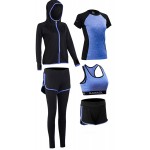 Warmht Womens Yoga Suit, Women&#39;s Gym Suit,Sportswear,Training Wear, Running Suit Fitness Series - 5pcs Set