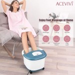 Foot Spa Bath Massager with Heat and Bubble Jets Electric Shiastu Massage Rollers Motorized Maize Massage Rollers Pedicure Stone Mani/Pedi Soak Tub Home Bucket Heating Foot Spa Machine