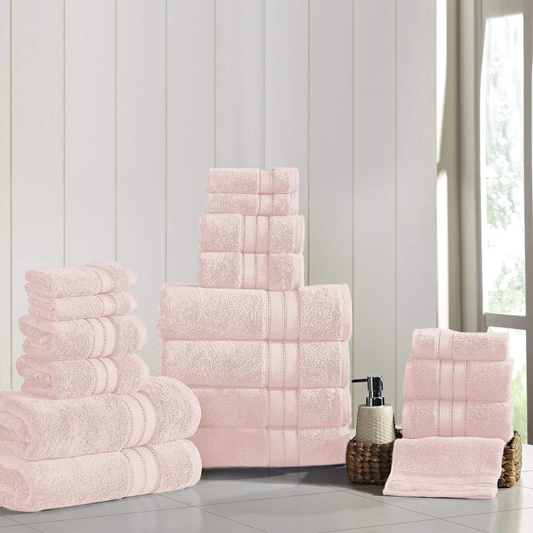 Amrapur Overseas 18-Piece SpunLoft Towel Set, Blush, 27" x 54"