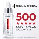 L’Oreal Paris 1.5% Pure Hyaluronic Acid Serum for Face with Vitamin C from Revitalift Derm Intensives for Dewy Looking Skin, Hydrate, Moisturize, Plump Skin, Reduce Wrinkles, Anti Aging Serum, 1.7 Oz