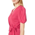 Lark &amp; Ro Women&#39;s Gathered Puff Sleeve Wrap Dress