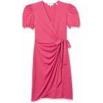 Lark &amp; Ro Women&#39;s Gathered Puff Sleeve Wrap Dress