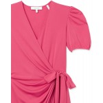 Lark &amp; Ro Women&#39;s Gathered Puff Sleeve Wrap Dress