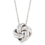 Ross-Simons Italian Sterling Silver Love Knot Pendant Necklace