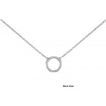 Open Circle Diamond Necklace for Women in 10k White or Yellow Gold 1/10ct (I-J, I3), 17 inch, by Keepsake