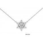 Diamond Snowflake Necklace Winter Snow Holiday in 10K White Gold, 10K Yellow Gold and 925 Sterling Silver, 1/10ct (I-J Color, I3 Clarity), 17 inch, by Keepsake