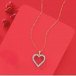 Ross-Simons 0.30 ct. t.w. Diamond Heart Pendant Necklace in 18kt Gold Over Sterling