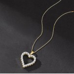 Ross-Simons 0.30 ct. t.w. Diamond Heart Pendant Necklace in 18kt Gold Over Sterling