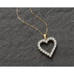 Ross-Simons 0.30 ct. t.w. Diamond Heart Pendant Necklace in 18kt Gold Over Sterling