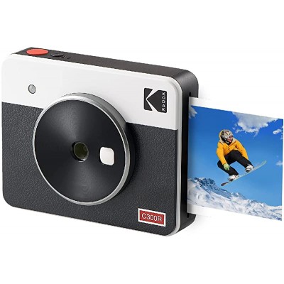 Kodak Mini Shot 3 Retro 3x3” Portable Wireless Instant Camera &amp; Photo Printer, Compatible with iOS, Android &amp; Bluetooth, Real Photo HD 4Pass Technology &amp; Laminated Finish, Premium Quality – White