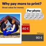 Kodak Mini Shot 3 Retro 3x3” Portable Wireless Instant Camera &amp; Photo Printer, Compatible with iOS, Android &amp; Bluetooth, Real Photo HD 4Pass Technology &amp; Laminated Finish, Premium Quality – White