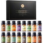 Lagunamoon Essential Oils Gift Set 16 x 10mL Essential Oils for Diffuser Humidifier Massage Aromatherapy Essential Oils - Lavender, Tea Tree, Lemon, Orange, Peppermint, Rosemary, Lemongrass