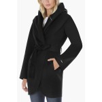 T Tahari Women's Double Face Wool Blend Wrap Coat with Oversized Collar