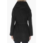 T Tahari Women's Double Face Wool Blend Wrap Coat with Oversized Collar