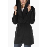 T Tahari Women's Double Face Wool Blend Wrap Coat with Oversized Collar