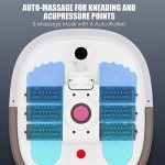 Foot Spa Bath Massager with 6 Motorized Rollers, Foot Bath Massager with Heat for Feet Relief and Relax, Bubble Surging, Temperature +/- and Timer Through Digital Control Screen, Pedicure Stone