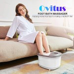 Foot Spa Bath Massager with 6 Motorized Rollers, Foot Bath Massager with Heat for Feet Relief and Relax, Bubble Surging, Temperature +/- and Timer Through Digital Control Screen, Pedicure Stone