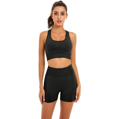 Toplook Women Seamless Yoga Workout Set 2 Piece Outfits Gym Shorts Sports Bra