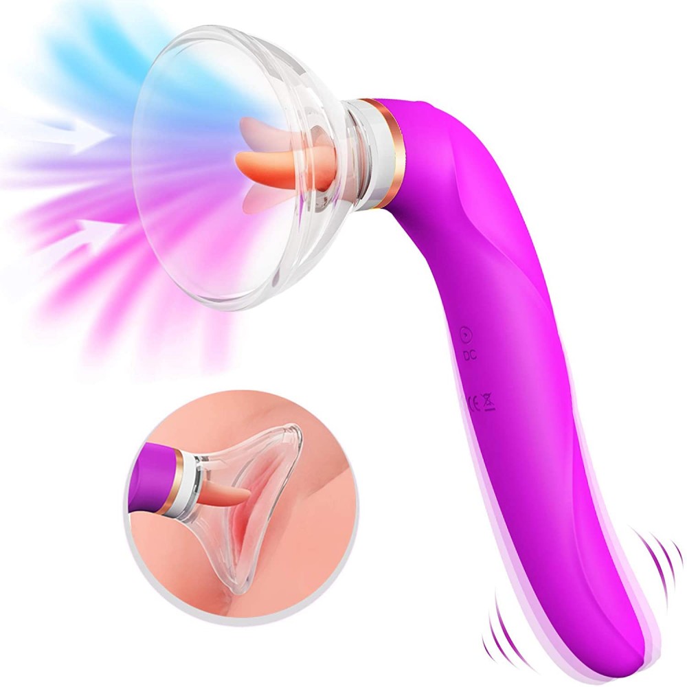 Clitoral Sucking Licking Vibrator, G Spot Tongue Vibrator with 8 Suction  Modes & 10 Tail Vibration