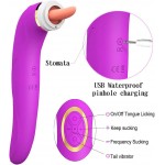 Clitoral Sucking Licking Vibrator, G Spot Tongue Vibrator with 8 Suction Modes & 10 Tail Vibration Modes & 5 Licking Modes, Sex Toy for Women Oral Stimulator Nipple Clit Anal, Rechargeable&Waterproof