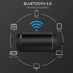 COMISO Bluetooth Speaker Waterproof IPX7 (Upgrade) 25W Wireless Portable Loud Surround Sound Strong Bass Stereo Pairing 36 Hours Playtime, Bluetooth 5.0 Built in Mic for Calls Office Black