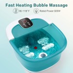 Foot Spa, ESARORA Foot Bath Massager with Heat, Bubbles, Pumice Stone, Medicine Box, Temperature Control, Red Light, Ergonomic Massage Rollers and Acupressure Massage Points, Soothe &amp; Relax Tired Feet