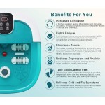 Foot Spa, ESARORA Foot Bath Massager with Heat, Bubbles, Pumice Stone, Medicine Box, Temperature Control, Red Light, Ergonomic Massage Rollers and Acupressure Massage Points, Soothe &amp; Relax Tired Feet