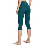 TSLA 1 or 2 Pack Women&#39;s Capri Yoga Pants, Workout Running Tights, 4-Way Stretch Leggings with Hidden/Side Pocket