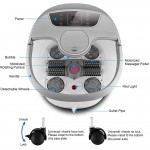 Motorized Foot Spa Bath Massager with Massage Rollers and Balls for Health and Cleaning, Feet Bath Tub with Heat and Bubbles, Temp+/-, Timer, and Modes Control, Rotating Pedicure Stone