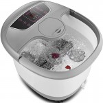 Motorized Foot Spa Bath Massager with Massage Rollers and Balls for Health and Cleaning, Feet Bath Tub with Heat and Bubbles, Temp+/-, Timer, and Modes Control, Rotating Pedicure Stone