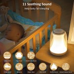 Novostella Baby Sound Machine with Night Light for Kids Nursery Sleeping Breastfeeding, White Noise Machine with 11 HiFi Soothing Sounds, Remote/Touch Control USB Charge