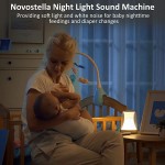 Novostella Baby Sound Machine with Night Light for Kids Nursery Sleeping Breastfeeding, White Noise Machine with 11 HiFi Soothing Sounds, Remote/Touch Control USB Charge