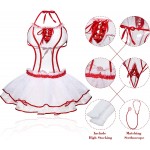 Nurse Costume Set Women Lingerie Nightwear Outfit with Stethoscope for Cosplay Christmas Honeymoon Valentine&#39;s Day